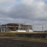 A building under construction at the LEAP site in Boone County on Feb. 1, 2025. (Max Reich/Arnolt Center for Investigative Journalism)