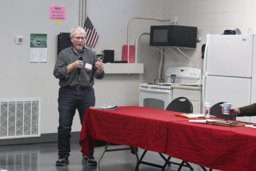 Brian Daggy speaks to Boone County residents and legislators at the Boone County Legislative Breakfast on Feb. 1, 2025. (Mia Hilkowitz/Arnolt Center for Investigative Journalism)