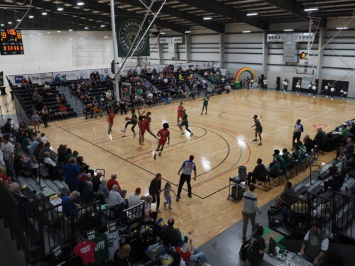 The Lebanon Leprechauns face off against the Logansport Iron Horses on May 23, 2025. (Niki Kelly/Indiana Capital Chronicle)