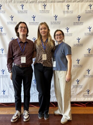 Arnolt Center students Brian Gring, Grace Bundy and Ava Westendorf attended the Allen Sack National Symposium: Advancing Integrity in College Sport in Washington, D.C., on April 23.